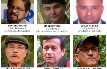 Estos son algunos de los blancos estratégicos pendientes de capturar por el Gobierno colombiano. FOTOS: CORTESÍA Y ARCHIVO.