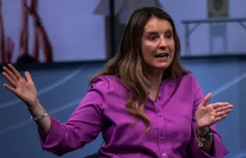 La candidata del Centro Democrático Paloma Valencia respondió las acusaciones de Iván Cepeda contra Antioquia. Foto: EL COLOMBIANO