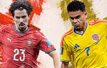 El futbolista del PSG Vitinha es la figura de Portugal. El extremo del Bayern Múnich, Luis Díaz, es la estrella de Colombia . Foto: Getty, Juan Antonio Sánchez y El Colombiano