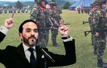 Abelardo De la Espriella, en campaña, dijo que si gana la presidencia se posesionaría en una base militar. Fotos: Colprensa y Ejército.