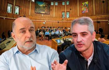 El gobernador de Antioquia, Andrés Julián Rendón, y el secretario de Educación de Antioquia, Mauricio Alviar Ramírez. FOTOS El Colombiano