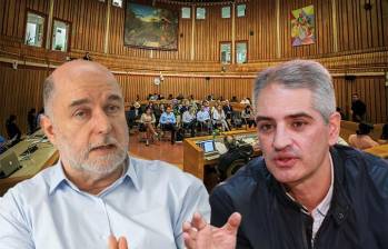 El gobernador de Antioquia, Andrés Julián Rendón, y el secretario de Educación de Antioquia, Mauricio Aliviar. FOTOS: EL COLOMBIANO