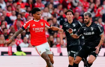 El colombiano Richard Ríos fue el mejor del Benfica en la victoria 3-0 ante Vitoria Guimaraes, por la fecha 27 de la Liga de Portugal. FOTO: GETTY