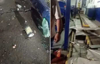 Una planta de la empresa de bebidas Postobón fue atacada en Popayán, Cauca. FOTOS: Capturas de video 