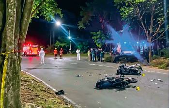 En una colisión de dos motos en el barrio Santa Mónica, de Medellín, ocurrió la muerte de Andrés Felipe Sepúlveda Jaramillo, de 27 años. FOTO CORTESÍA