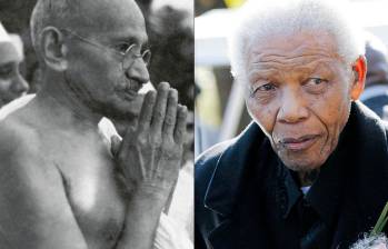 Mahatma Gandhi y Nelson Mandela, líderes de la libertad. FOTO GETTY Y CORTESÍA.