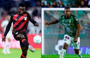 El delantero Kevin Viveros y el zaguero Jhohan Romaña (verde) encabezan un listado de jugadores de alta cotización internacional que esperan tener su “primiparada” con la Selección en el nuevo proceso. FOTO GETTY 