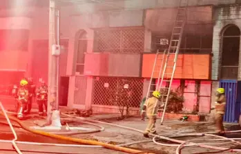 Aspecto del edificio afectado por el incendio. FOTO: Cortesía Alcaldía de Medellín