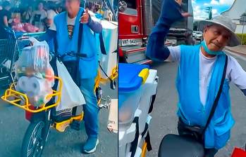 Luis Suárez, vendedor de avena de 60 años, se hizo viral después de donar tres mercados para las personas afectadas por el terremoto del 10 de agosto. FOTO: Capturas de video