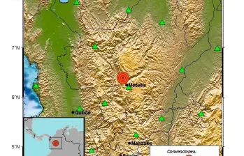 Esta es la imagen del epicentro que comparte el Servicio Geológico Colombiano. FOTO Cortesía 