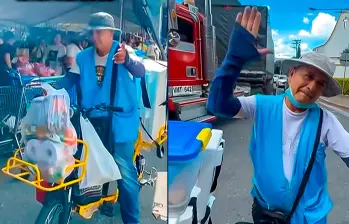 Luis Suárez, vendedor de avena de 60 años, se hizo viral después de donar tres mercados para las personas afectadas por el terremoto del 10 de agosto. FOTO: Capturas de video