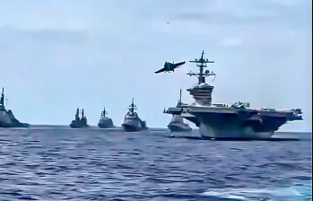 Se trata de buques de guerra y unos 4.000 efectivos hacia el Caribe sur enviados por Estados Unidos. Foto: captura de video.