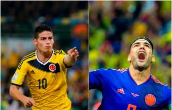  James Rodríguez y Falcao como los mejores jugadores de la Selección Colombia. FOTOS: JUAN ANTONIO SÁNCHEZ