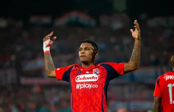 Brayan León volvió a anotar y su equipo se ilusiona con la final de la Liga Betplay 1-2025. FOTO CAMILO SUÁREZ