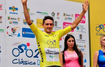 Óscar Sevilla volvió a celebrar en el ciclismo colombiano. FOTO CORTESÍA DIEGO GIRALDO-TEAM MEDELLÍN