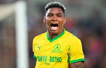 El colombiano Brayan León Muñiz con su doblete, en la victoria del Mamelodi Sundowns, fue elegido como el Jugador del Partido. FOTO TOMADA @sundownsfc