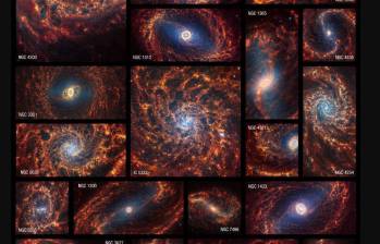 Catálogo de galaxias espirales observadas de frente por el telescopio James Webb Nasa. Foto: Cortesía