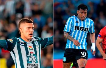 El futbolista Nelson Deossa ha tenido un buen rendimiento en los últimos partidos con el Pachuca de México. Roger está en un momento estelar con Racing en Argentina. FOTOS: GETTY