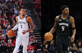 Victor Wembanyama cursa sus primeros Playoffs en la NBA, mientras que Anthony Edwards ya clasificó con los Timberwolves a esta instancia en las últimas tres temporadas. FOTO: GETTY