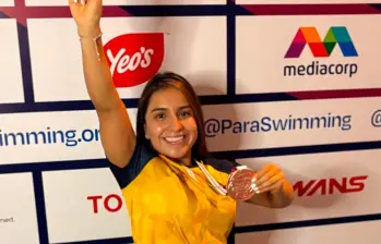 Sara Vargas Blanco le regalo nueva medalla a Colombia en el Mundial de Paranatación. FOTO: Tomada de redes sociales @saravargasblanco