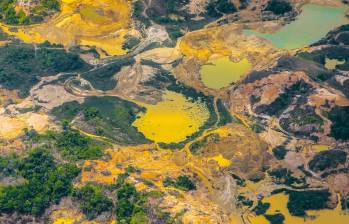 La minería ilegal en el Bajo Cauca antioqueño devasta la naturaleza. Solo en esta parte de Antioquia se perdieron más de 14.000 hectáreas de zonas verdes. FOTO MANUEL SALDARRIAGA