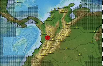 El Servicio Geológico Colombiano reportó un sismo preliminar de magnitud 4,2 este 9 de marzo. FOTO: Servicio Geológico Nacional. 