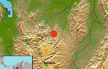 El sismo tuvo epicentro en el municipio de Tarazá, subregión del Bajo Cauca antioqueño. FOTO: Tomada de X @sgcol