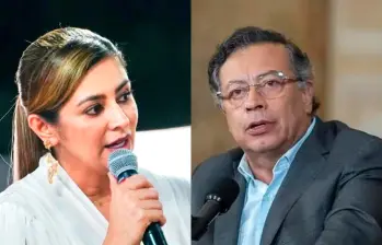 Gobernadora del Tolima, Adriana Magali Matiz; y Gustavo Petro. FOTO PRESIDENCIA Y GOBERNACIÓN DEL TOLIMA. 