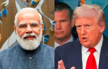 Narendra Modi, primer ministro de India, y Donal Trum, presidente de Estados Unidos. FOTO AFP Y TWITTER