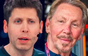 Sam Altman y Larry Allison. FOTO GETTY
