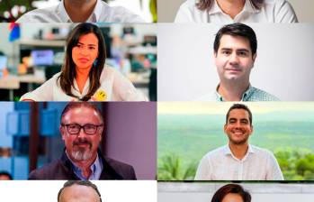 En orden: Daniel Quintero, Albert Corredor, María Paulina Aguinaga, Simón Molina, Gabriel Dib, Álex Flórez, Daniel Carvalho y Dora Saldarriaga.