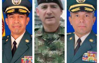 Generales investigados que no harían parte de la cúpula de Petro. En orden de izquierda a derecha: Mauricio Moreno, Juan Pablo Forero Tascón y Jorge Isaacs Hoyos. FOTO: Cortesía