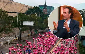 Federico Gutiérrez, alcalde de Medellín, habló sobre la muerte del corredor en el evento. FOTOS EL COLOMBIANO Y GENERADA CON IA. 