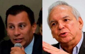 Henry Cárdenas, presidente de Fedetranscarga, y Ricardo Bonilla, ministro de Hacienda. FOTOS: El Colombiano y Colprensa