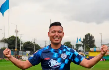 La alegría de Atsushi Yamanaka tras convertirse en el primer japonés en jugar un partido oficial del fútbol colombiano. Para él, es un sueño cumplido y espera disfrutarlo al máximo. FOTO cortesía Distrito élite