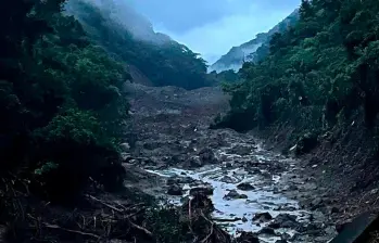 Este es el deslizamiento que produjo una nueva emergencia en Salgar. FOTO: CORTESÍA
