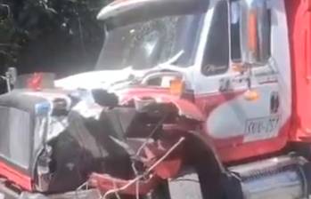 Así quedó la volqueta involucrada. FOTO: Cortesía