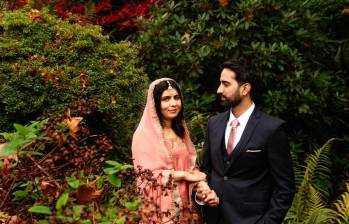 Así lució Malala y Asser Malik el día de su boda. FOTO Twitter @Malala