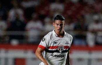 James Rodríguez sumó 7 partidos en el 2024 con el Sao Paulo. El sábado ingresó desde el banco y tuvo 39 minutos de juego ante Fortaleza. FOTO Tomada de ‘X’: @SaoPauloFC