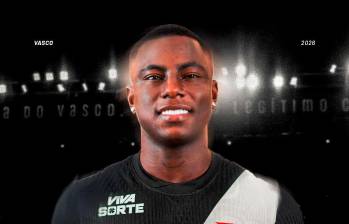 La imagen con la que Vasco da Gama presentó a Marino Hinestroza en sus redes sociales. FOTO CORTESÍA VASCO DA GAMA