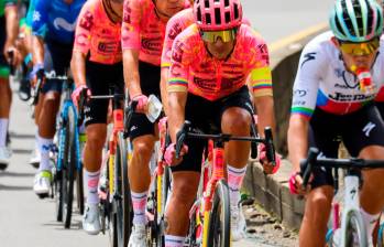 El ciclista ecuatoriano Richard Carapaz ocupa la décima casilla de esta edición del Tour Colombia 2024. FOTO: ÁNDERSON BONILLA 