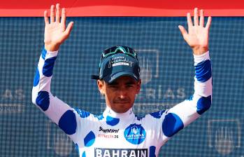 Buitrago celebra su buen momento en la Vuelta a España, donde lidera la clasificación de la montaña con 29 puntos. FOTO: GETTY