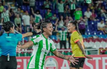 Manuela González celebra el gol del triunfo de Atlético Nacional. FOTO CORTESÍA ATLÉTICO NACIONAL