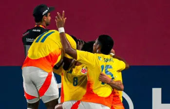 Colombia y la celebración de su empate frente Alemania. FOTO FIFA