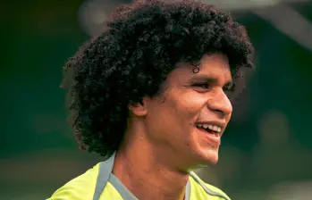 Eduard Bello durante una de las prácticas de Nacional. FOTO ATLÉTICO NACIONAL