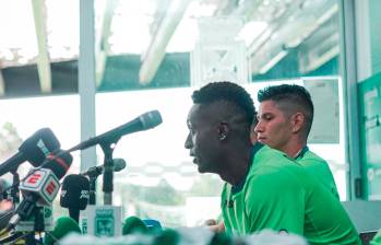 Marlos Moreno durante la rueda de prensa de la presentación de los refuerzos de Nacional. FOTO CORTESÍA NACIONAL