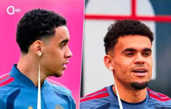 Imágenes de los jugadores del Bayern, incluido Luis Díaz, usando parches en la oreja. FOTOS @ActuFoot_