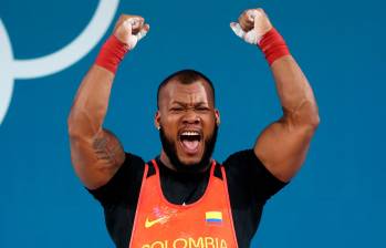 El colombiano Yeison López en acción durante la competencia de los 89 kilogramos en las pesas de Juegos Olímpicos. FOTO GETTY 