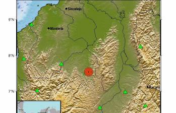Primer sismo que ocurrió en Antioquia en la madrugada de este domingo 19 de enero. FOTO: X @sgcol