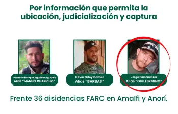 La Fuerza Pública habría abatido a Jorge Iván Salazar, alias “Guillermino”, del frente 36 de las disidencias de las Farc en Amalfi y Anorí. FOTO: CORTESÍA